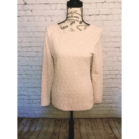 FINAL PRICE Jennifer Lopez Pink Sweater W Sequins - Picture 2 of 4